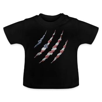 Amerika - Baby Bio-T-Shirt mit Rundhals - Schwarz - Vorne