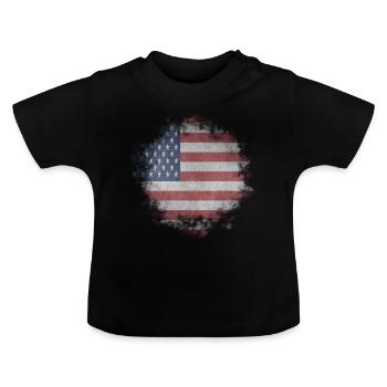 Amerika - Baby Bio-T-Shirt mit Rundhals - Schwarz - Vorne