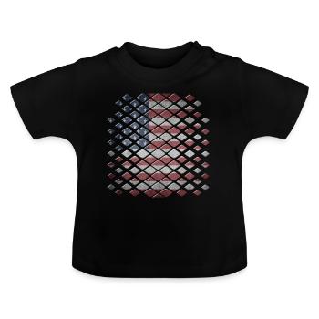 Amerika - Baby Bio-T-Shirt mit Rundhals - Schwarz - Vorne