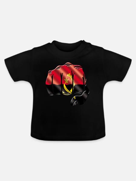Angola - Baby Bio-T-Shirt mit Rundhals - Schwarz
