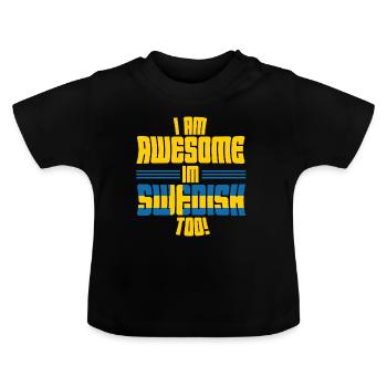 Suède - T-shirt bio col rond Bébé - noir - Devant