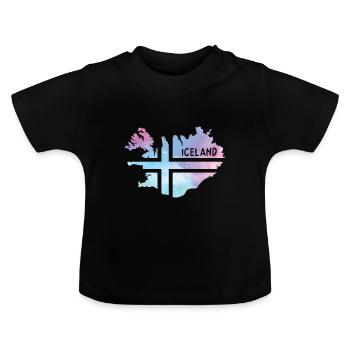 Island - Baby Bio-T-Shirt mit Rundhals - Schwarz - Vorne