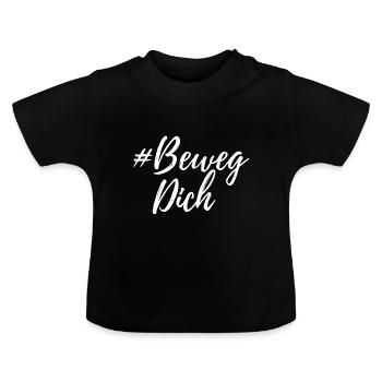 Beweg Dich weiss - Baby Bio-T-Shirt mit Rundhals - Schwarz - Vorne