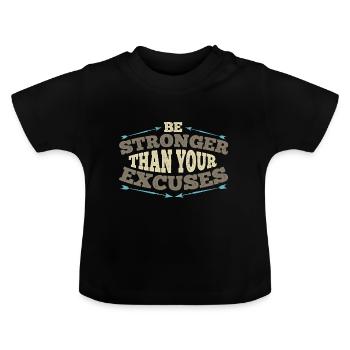 Motivation - Baby Organic T-Shirt with Round Neck - black - Front