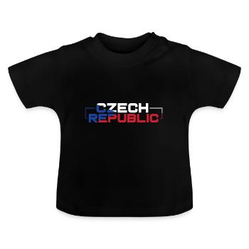 République tchèque - T-shirt bio col rond Bébé - noir - Devant