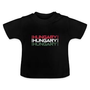 Ungarn - Baby Bio-T-Shirt mit Rundhals - Schwarz - Vorne