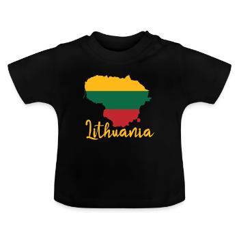 Litauen - Baby Bio-T-Shirt mit Rundhals - Schwarz - Vorne