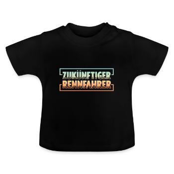 Pilote de course - T-shirt bio col rond Bébé - noir - Devant