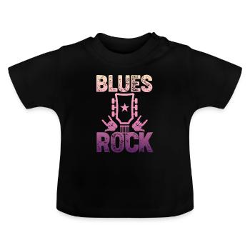 Blues Rock - Baby Bio-T-Shirt mit Rundhals - Schwarz - Vorne