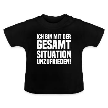 Je suis mécontent de la situation générale - T-shirt bio col rond Bébé - noir - Devant