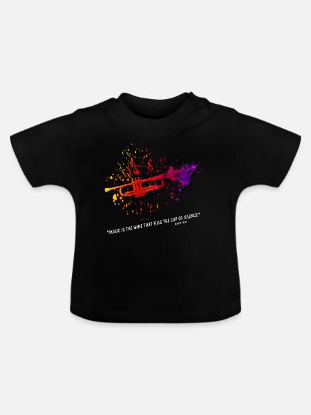 trompete Musiker Geschenk - Baby Bio-T-Shirt mit Rundhals - Schwarz