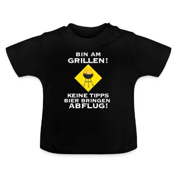 Grill Master - Baby Organic T-Shirt with Round Neck - black - Front