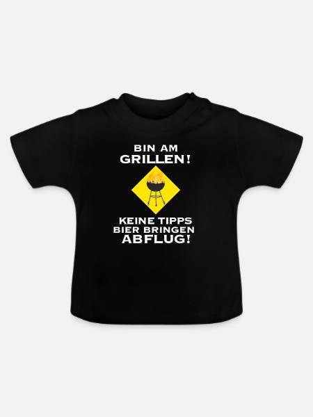 Grillmeister - Baby Bio-T-Shirt mit Rundhals - Schwarz