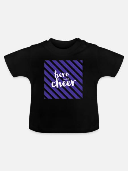 Here For The Cheer - Baby Bio-T-Shirt mit Rundhals - Schwarz