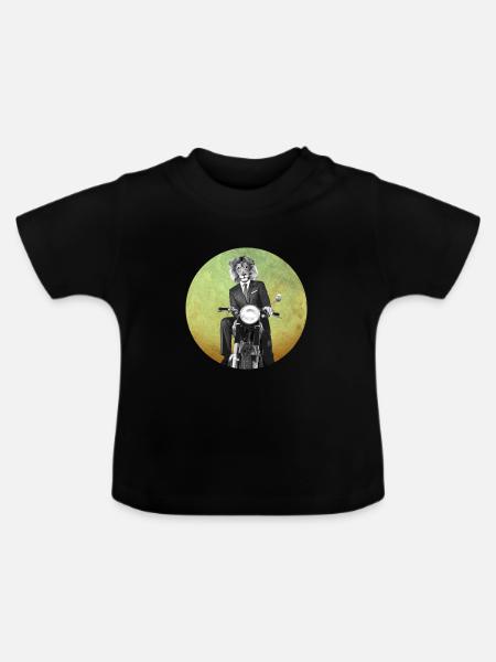 Lion Biker - Baby Bio-T-Shirt mit Rundhals - Schwarz