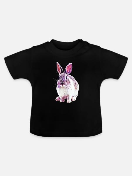 Kaninchen - Baby Bio-T-Shirt mit Rundhals - Schwarz
