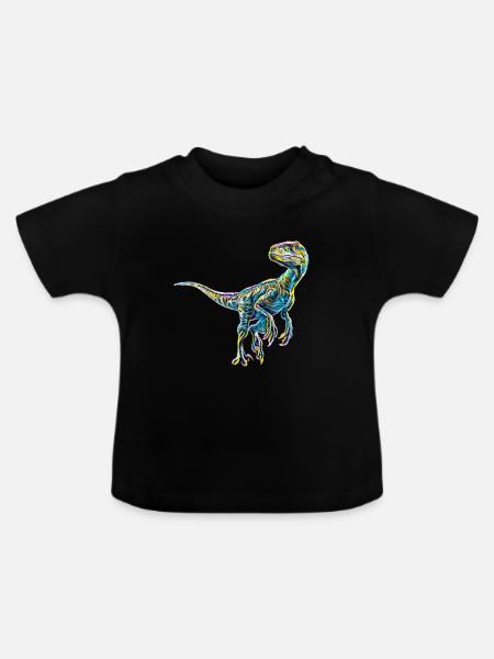 Velociraptor - Baby Bio-T-Shirt mit Rundhals - Schwarz