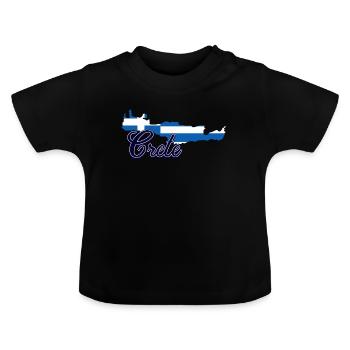 Crète - T-shirt bio col rond Bébé - noir - Devant
