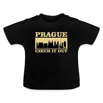 Prag - Baby Bio-T-Shirt mit Rundhals - Schwarz - Vorne