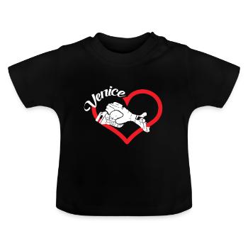 Venedig - Baby Bio-T-Shirt mit Rundhals - Schwarz - Vorne