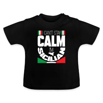 Sicile - T-shirt bio col rond Bébé - noir - Devant