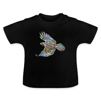 Falcon - Baby Organic T-Shirt with Round Neck - black - Front
