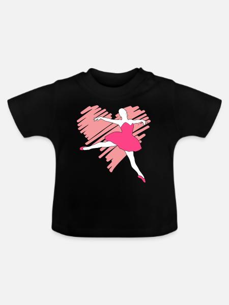 Ballettschuhe Balletttänzer - Baby Bio-T-Shirt mit Rundhals - Schwarz