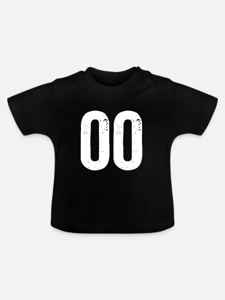 00 Zahlen Weiß - Baby Bio-T-Shirt mit Rundhals - Schwarz