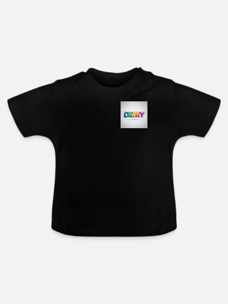 DZIRY Regenbogen Farbverlauf - Baby Bio-T-Shirt mit Rundhals - Schwarz