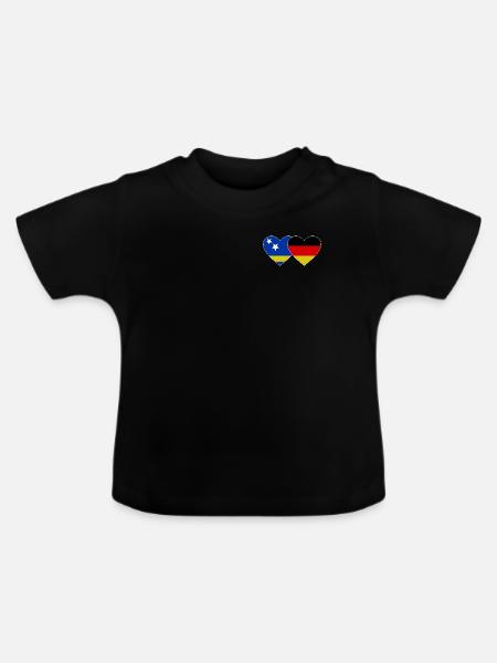Curacao Deutschland Flagge - Baby Bio-T-Shirt mit Rundhals - Schwarz
