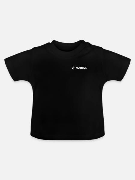 An der Spitze Marine – Marine-Stil - Baby Bio-T-Shirt mit Rundhals - Schwarz