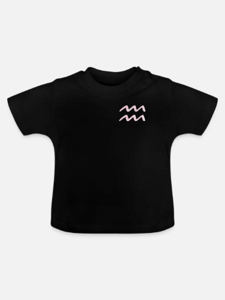 Wassermann Sternzeichen - Baby Bio-T-Shirt mit Rundhals - Schwarz