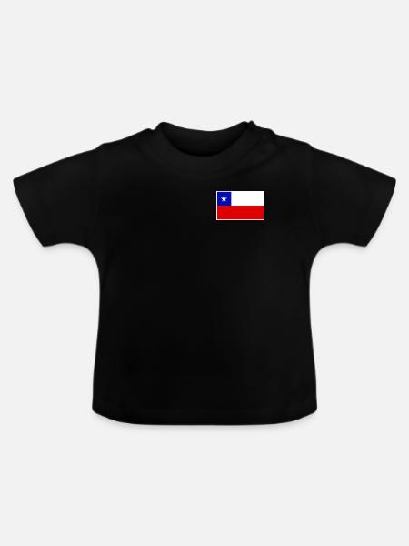 Chile Flag Classic Frame - Baby Bio-T-Shirt mit Rundhals - Schwarz