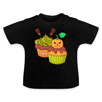 gâteau aux gâteaux halloween - T-shirt bio col rond Bébé - noir - Devant