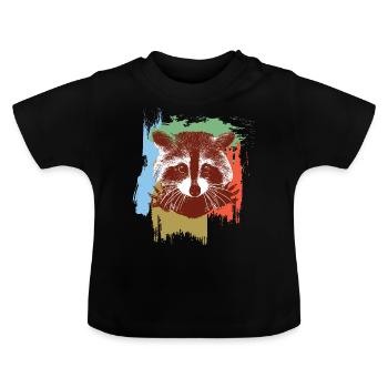 Waschbaer - Baby Bio-T-Shirt mit Rundhals - Schwarz - Vorne