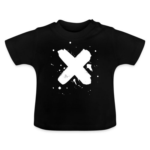 X valkoinen - Vauvan luomu-t-paita, jossa pyöreä pääntie