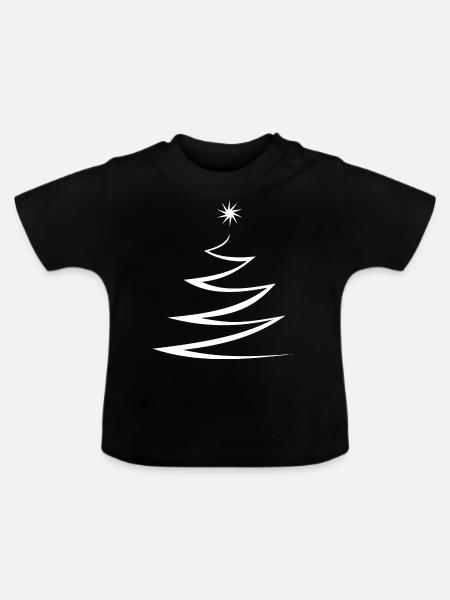 Sapin de noël sapin de noël - T-shirt bio col rond Bébé - noir