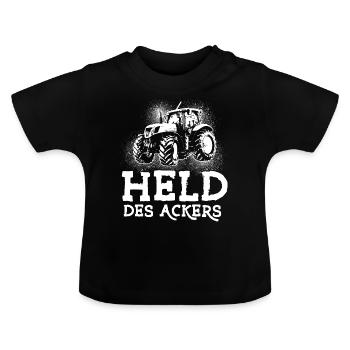 Hero of the field - Baby Organic T-Shirt with Round Neck - black - Front