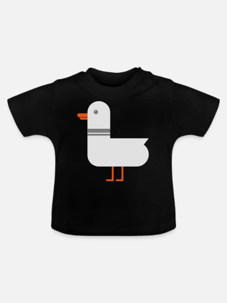Möwe - Baby Bio-T-Shirt mit Rundhals - Schwarz