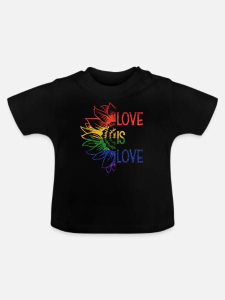 Liebe ist Liebe - Baby Bio-T-Shirt mit Rundhals - Schwarz