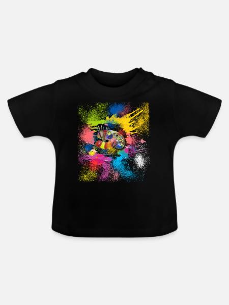 Die Kunst des Malens - Baby Bio-T-Shirt mit Rundhals - Schwarz