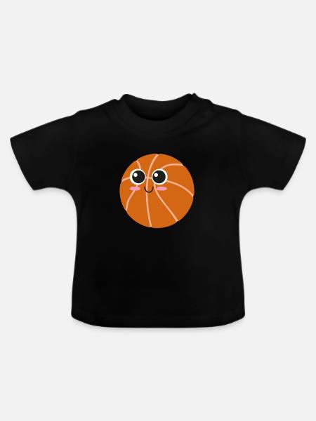 kawaii basketball - Baby Organic T-Shirt with Round Neck - black
