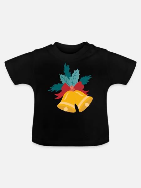 Glocke Weihnachten - Baby Bio-T-Shirt mit Rundhals - Schwarz
