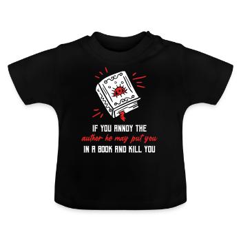 Author writer - Baby Organic T-Shirt with Round Neck - black - Front