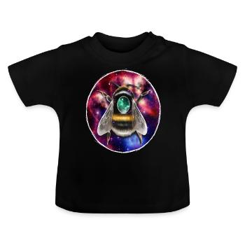 « Bourdon scarabée » - T-shirt bio col rond Bébé - noir - Devant