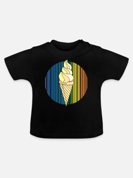 Eis - Baby Bio-T-Shirt mit Rundhals - Schwarz