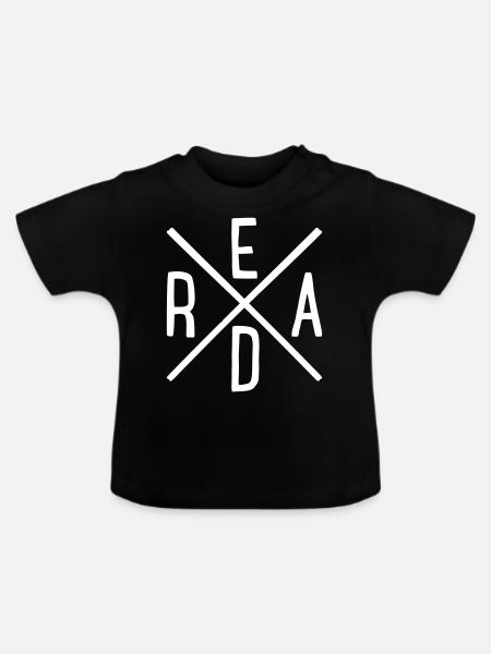 lesen - Baby Bio-T-Shirt mit Rundhals - Schwarz