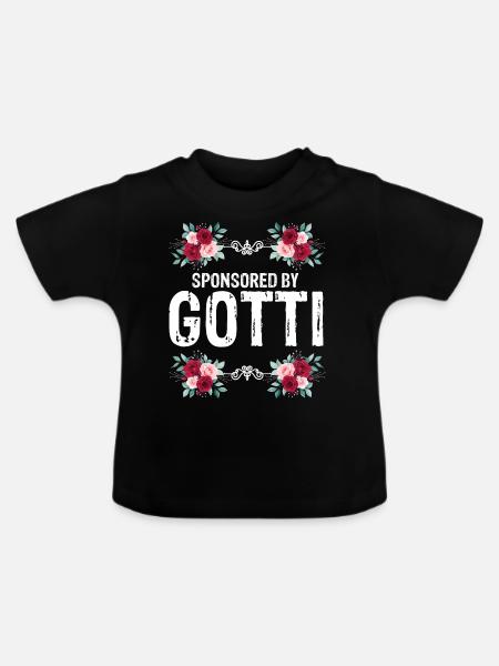 Gotti Geschenk an Neffe Nichte - Baby Bio-T-Shirt mit Rundhals - Schwarz
