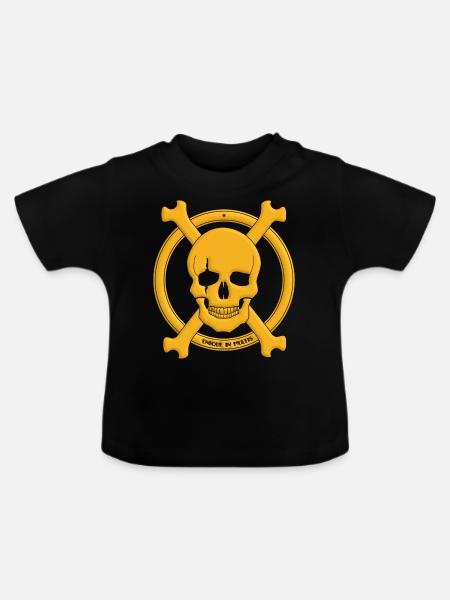 Piratenschädel - Baby Bio-T-Shirt mit Rundhals - Schwarz