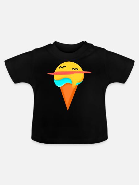 Sommer-Eis - Baby Bio-T-Shirt mit Rundhals - Schwarz